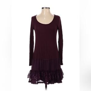Deca Paris long sleeved drop waist dress in purple, size TO or xs